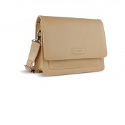 Сумка через плечо женская BUGATTI Elsa, песочного цвета, воловья кожа/полиэстер, 25х8,5х20 см