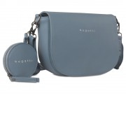 Сумка наплечная женская BUGATTI Almata, с кошельком, голубая, полиуретан, 27х6х18,5 см