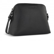 Сумка наплечная женская BUGATTI Bella, чёрная, воловья кожа/полиэстер, 23х8х17 см