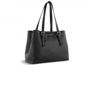 Сумка женская BUGATTI Bella, чёрная, воловья кожа/полиэстер, 33х14х25 см