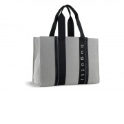 Сумка-тоут женская BUGATTI Ambra, серо-черный цвет, хлопок/полиэстер, 45х14х32 см