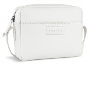 Сумка кросс-боди женская BUGATTI Elsa, белая, воловья кожа/полиэстер, 19х5,5х14 см