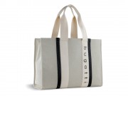 Сумка-тоут женская BUGATTI Ambra, бежево-черный цвет, хлопок/полиэстер, 45х14х32 см