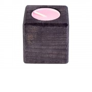 Свеча в декоративном подсвечнике, цв. эбен, аром. роза