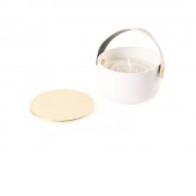 Свеча Valerie Concept с крышкой CNDL 5 GRN, белый/бежевый/зеленый