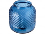 Подсвечник Estar из переработанного стекла, синий прозрачный