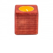 Свеча в декоративном подсвечнике, красн. дерево, апельсин