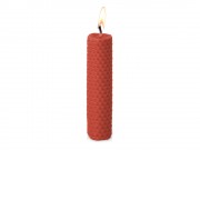 Свеча из вощины 3 х 12,5 см с деревянным ярлыком, красный