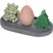 Свечи на подставке Дракон, яйцо дракона, елочка