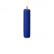 Свеча из вощины 3 х 12,5 см с деревянным ярлыком, синий