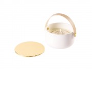 Свеча Valerie Concept с крышкой CNDL 5 BG, белый/бежевый