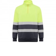 Свитшот ворот на молнии Spica, свинцовый/неоновый желтый
