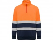 Свитшот ворот на молнии Spica, нэйви/неоновый оранжевый