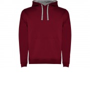 Толстовка с капюшоном Urban мужская, гранатовый/серый меланж