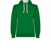 Толстовка с капюшоном Urban женская, зеленый/белый