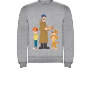 Свитшот с начесом Простоквашино унисекс, серый меланж