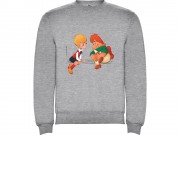 Свитшот с начесом Карлсон детский, серый меланж