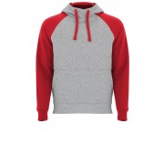Толстовка с капюшоном Badet мужской, серый меланж/красный