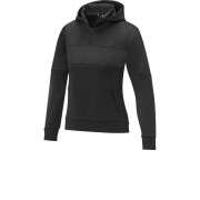 Женский свитер анорак Sayan на молнии на половину длины с капюшоном, черный