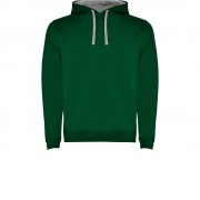 Толстовка с капюшоном Urban мужская, бутылочный/серый меланж