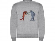 Свитшот с начесом Жил-был Пес унисекс, серый меланж