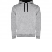 Толстовка с капюшоном Urban детская, серый меланж/черный