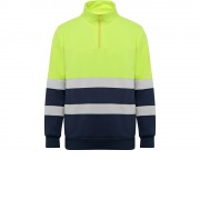 Свитшот ворот на молнии Spica, нэйви/неоновый желтый