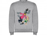 Свитшот с начесом Ну, погоди! унисекс, серый меланж