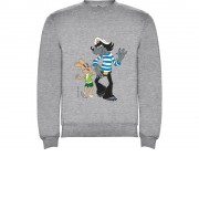 Свитшот с начесом Ну, погоди! детский, серый меланж