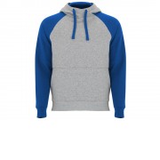 Толстовка с капюшоном Badet мужской, серый меланж/королевский синий