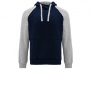 Толстовка с капюшоном Badet мужской, серый меланж/нэйви