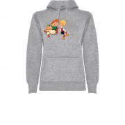 Толстовка с капюшоном Карлсон женская, серый меланж