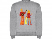 Свитшот с начесом Бременские музыканты унисекс, серый меланж