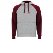 Толстовка с капюшоном Badet детский, серый меланж/гранатовый