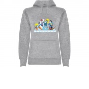 Толстовка с капюшоном Бременские музыканты женская, серый меланж