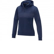 Женский свитер анорак Sayan на молнии на половину длины с капюшоном, темно-синий