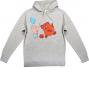 Толстовка с капюшоном Винни-Пух женская, серый меланж