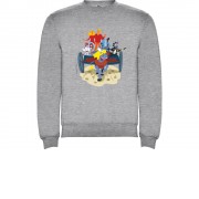 Свитшот с начесом Бременские музыканты детский, серый меланж