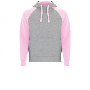 Толстовка с капюшоном Badet детский, серый меланж/светло-розовый