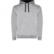 Толстовка с капюшоном Urban мужская, серый меланж/черный