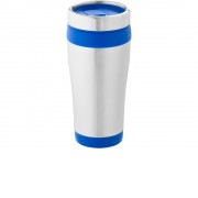Термостакан Bezel, серебристый/синий