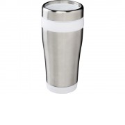 Термостакан Elwood из переработанной нержавеющей стали, 410 мл - Серебристый/Белый