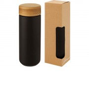 Lumi керамическая кружка объемом 300 мл с бамбуковой крышкой, черный