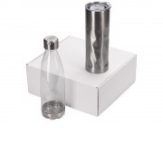 Подарочный набор из термокружки и бутылки Water cross, серебристый