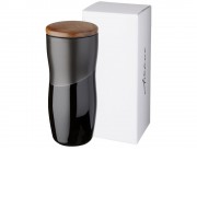 Двустенная керамическая термокружка Reno объемом 370 мл, черный