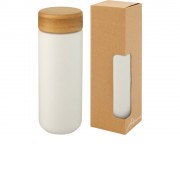 Lumi керамическая кружка объемом 300 мл с бамбуковой крышкой, белый