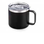 Кружка стальная Alaska с крышкой слайдером, powder coating, черный