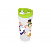 Термокружка пластиковая, двухцветная 500 мл Карлсон, белый/зеленое яблоко
