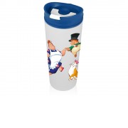 Термокружка пластиковая, двухцветная 500 мл Карлсон, белый/синий