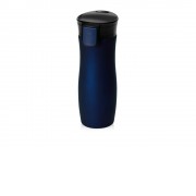 Вакуумная термокружка с кнопкой Streamline, Waterline, soft-touch, темно-синий